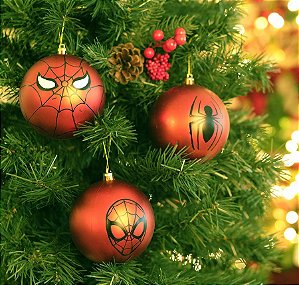 Kit Bolas Homem Aranha 10cm - 04 unidades Natal Disney - Cromus - Rizzo