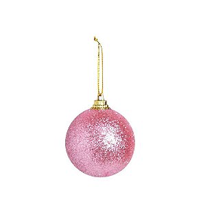 Bola Glitter Rosa 04cm - 12 unidades - Cromus Natal - Rizzo Confeitaria