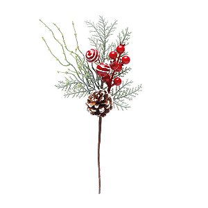 Pick Decorativo de Natal - Vermelho/Verde - 01 unidade - Cromus Natal - Rizzo