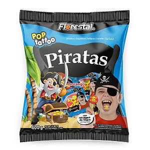 Pirulito Pop Tattoo Pirata - 01 Unidade - Florestal - Rizzo Confeitaria