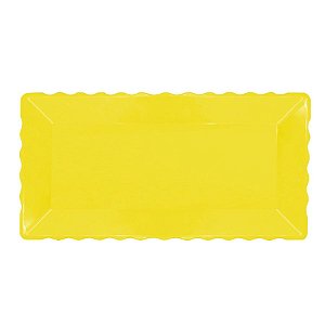 Bandeja Retangular Plástico Amarela - 16x30cm - 1 Un - Rizzo