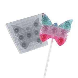 Molde Borboleta Silicone Pirulito Fidget - Nº690 - 6cm - Flexarte - Rizzo