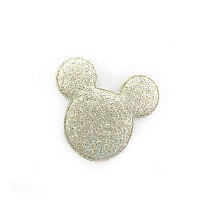 Aplique Urso Glitter Branco - 6,5cm - 2 Un - Artegift - Rizzo