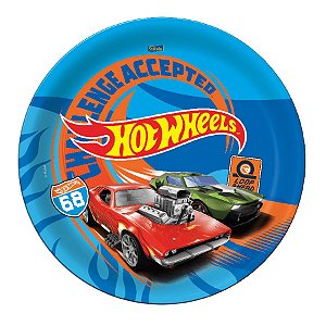 Prato de Papel  Festa Hot Wheels - 8 Unidades - Festcolor - Rizzo