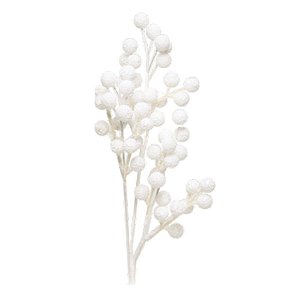 Pick Decorativo de Natal - Frutas Nevadas - Branco - 1 unidade - Cromus Natal - Rizzo