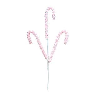 Pick Decorativo - 3 Canes Bengalinha Pelúcia Trend Rainbow - Rose Candy - 01 unidade - Cromus Natal - Rizzo