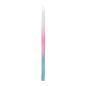 Vela Palito 7,1cm Perola Ombre Rosa e Azul 06 Unidades Cromus Rizzo