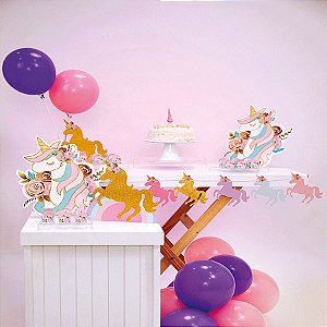 Kit Festa Fácil Festa Unicórnio Pequena - 40pçs - 01 Unidade - Cromus - Rizzo