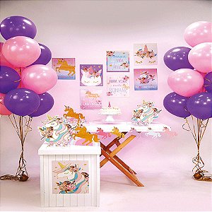 Kit Festa Fácil Festa Unicórnio Grande - 58pçs - 01 Unidade - Cromus - Rizzo