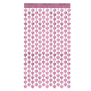 Cortina Decorativa Painel Mágico - 1x2m - Coração - Rosa - Art Lille