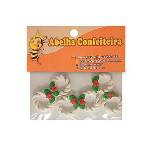 Mini Confeito Natal Guirlanda Branca - 6 UN - Abelha Confeiteira - Rizzo