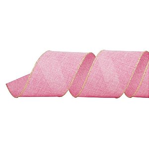 Fita Decorativa Natal Juta - Rosa - 6,3x914cm - 1 UN - Cromus - Rizzo