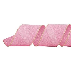 Fita Decorativa Natal Juta - Rosa - 3,8x914cm - 1 UN - Cromus - Rizzo