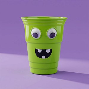 Copo de Plástico Rígido de Halloween - Monstrinho - Verde - 500ml - 1 unidade - Cromus - Rizzo