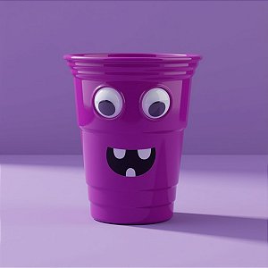Copo de Plástico Rígido de Halloween - Monstrinho - Roxo - 500ml - 1 unidade - Cromus - Rizzo