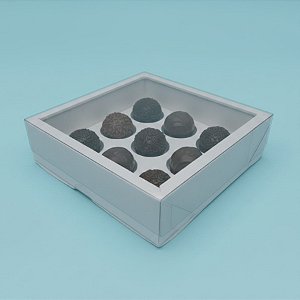 Caixa Base Brigadeiro - Branco - N2 (13cm x13cm x3,5cm) - 5 unidades - Assk - Rizzo