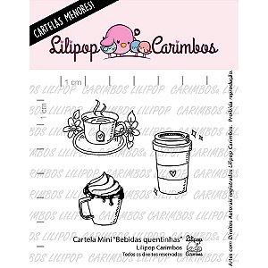 Cartela de Carimbos Mini - Bebidas Quentinhas - Lilipop Carimbos - 01 Unidade - Rizzo
