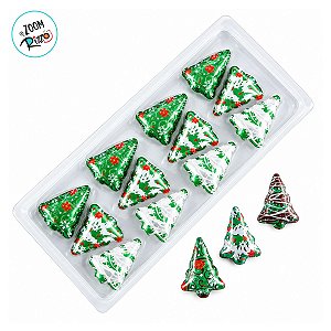 Blister Decorado com Transfer Para Chocolate - Pinheiro - Natal - BLN006001 - 1 unidade - Stalden - Rizzo