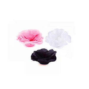 Forminha Flor - MM Tons - Rosa Preto Branco - 50 UN - MaxiFormas - Rizzo