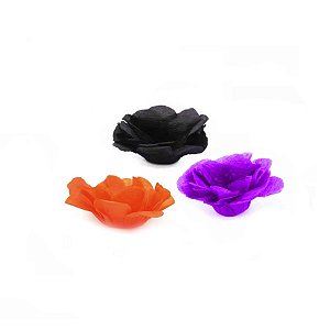 Forminha Flor - Halloween - Roxo Uva Preto Laranja - 50 UN - MaxiFormas - Rizzo