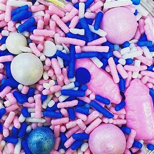 Confeito Decorativo - Fairy Sprinkles - Chá de Bebe - Rosa & Azul - 150g - 1 UN - Rizzo