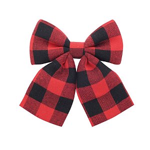 Laço Pronto Xadrez Vermelho e Preto G - 1 Unidade - Cromus - Rizzo