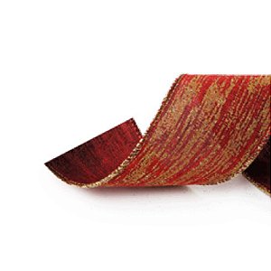 Fita Decorativa Natal Riscas Douradas 6,3cmx9,14m - 1 Unidade - Cromus - Rizzo