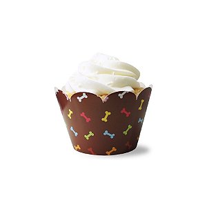 Wrapper para Cupcake - Ossinhos - 21,5x4,5cm - 12 UN - Rizzo