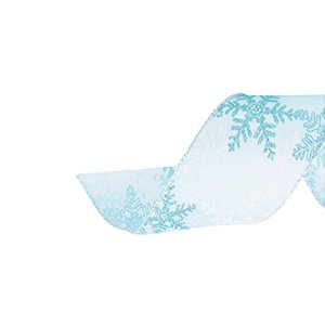 Fita Decorativa Natal Flocos de Neve Azul 6,3cmx9,14m - 1 Unidade - Cromus - Rizzo