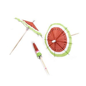 Palito Decorativo - Melancia - Guarda Chuva - 10 UN - Rizzo