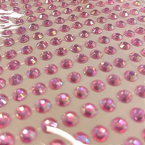 Cartela Adesiva - Chaton - Nacarado - Rosa - 05mm - 01 UN - Rizzo