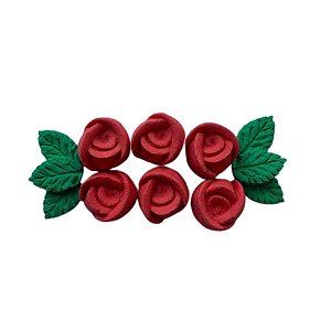 Confeito Decorativo - Flor Rosa - Vermelho - 10 UN - Jeni Joni - Rizzo