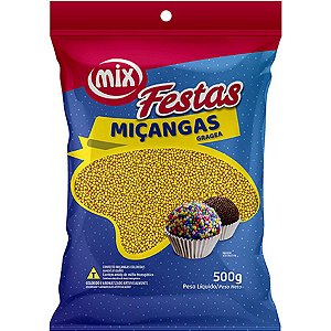 Confeito Miçanga Amarela 500g - 01 unidade - Mix -