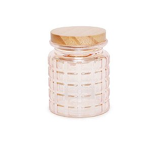 Pote de Vidro Quadriculado Amarelo com Tampa 280 mL - Cromus - 01 un - Rizzo