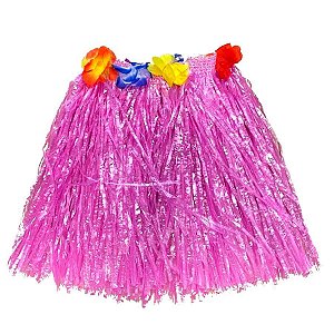 Saia Havaiana - Adereço de Carnaval  - Rosa - 30cm -  ref:NYR 6950 - 01 unidade - Rizzo
