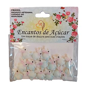 Confeitos de Açúcar Coelhinhos Sortidos - 15 Unidades - Encantos de Açúcar - Rizzo