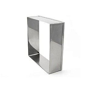 Aro Cortador Quadrado em Inox - 20x8 cm - 01 unidade - GoldPan - Rizzo Confeitaria