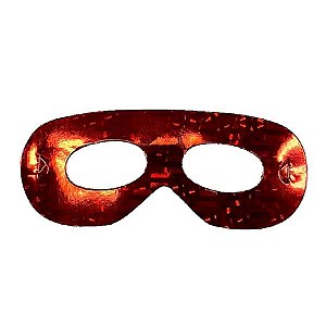 Máscara de Carnaval em Papel Holográfico - Vermelho - Mod 6934 - 12 unidades - Rizzo