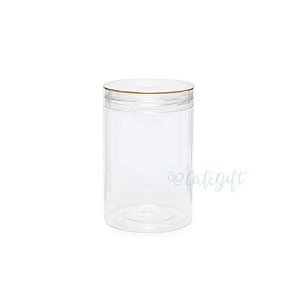 Frasco Pet Cilindrico Tampa Cristal - 250ml 6,5x10cm - 01 Unidade - Artegift - Rizzo