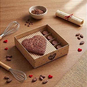 Caixa Meio Ovo Coração com Docinhos 250g - Kraft Doçura - 06 Unidades - Cromus - Rizzo