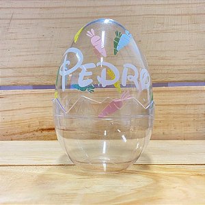 Ovo Acrílico Personalizado Cenoura Transparente P - 01 unidade - Rizzo Confeitaria