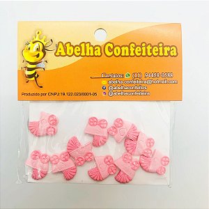 Mini Confeito - Carrinho de Bebê Rosa - 10 Unidades - Abelha Confeiteira - Rizzo