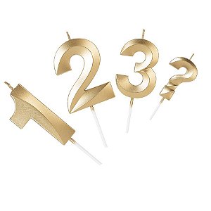 Vela Número Aniversário Design Dourada - 01 unidade - Silver Festas - Rizzo