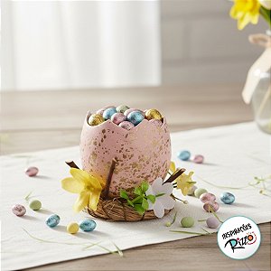 Ovo Decorado Quebrado Pequeno - Rosa - 1 unidade - Cromus - Rizzo