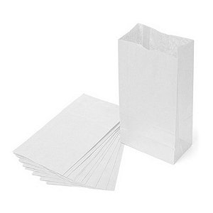 Saquinho de Papel Branco 9x6x18cm - 24 Unidades - Rizzo