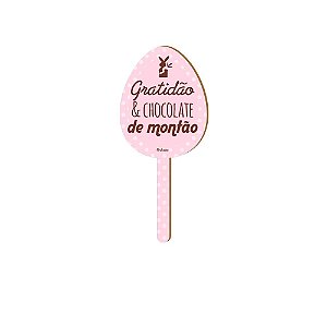 MDF Pick Decorativo Páscoa Gratidão 24cm - 01 Unidade - Festcolor - Rizzo