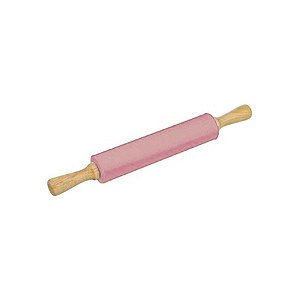 Rolo de Massa de Silicone com Cabo de Madeira - 42 cm - Rosa Nude - 1 unidade - Wellmix - Rizzo