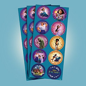 Adesivo Redondo Encanto - 3 cartelas - Disney Original - Rizzo