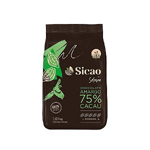 Sicao Seleção Chocolate Amargo 75% Cacau 1,01 kg - 1 unidade - Sicao - Rizzo Confeitaria