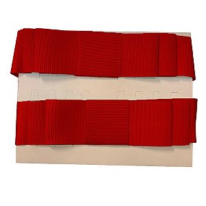 Laço Chanel Duplo Vermelho - 2 Unidades - 89cm - Fitas Progresso - Rizzo Confeitaria.